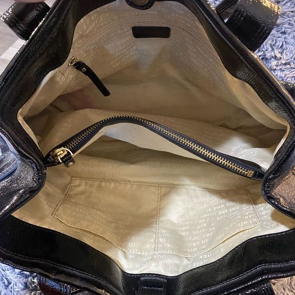KATE SPADE SLEEK BLACK PATENT LEATHER HANDBAG CLAVERLY MARYANNE SHOULDER BAG - Picture 6 of 16